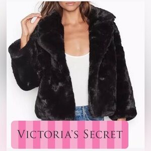 VS Faux Fur Coat New Small Victoria’s Secret